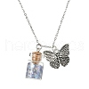 Butterfly Alloy Pendant Necklace NJEW-FZ00020-5