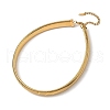 12MM 304 Stainless Steel Flat Snake Chain Necklaces for Women NJEW-U049-01G-4