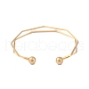 Ion Plating(IP) 304 Stainless Steel 2 Line Open Cuff Bangles for Women BJEW-S155-02G-3