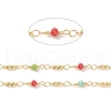 Glass Rondelle Beaded Chains CHC-P009-30G-2