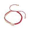 Faceted Bicone Glass with Round Glass Seed Beads Braided Bead Bracelets BJEW-MZ00164-07-3