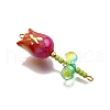 UV Plated Acrylic Flower Links Connector Charms PALLOY-TA00272-5