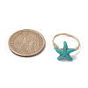 Synthetic Turquoise Finger Rings RJEW-JR00878-01-3