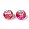 Transparent Resin Rondelle European Beads RESI-N044-01F-2