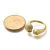 Brass Micro Pave Clear Cubic Zirconia Cuff Rings RJEW-U035-04GP-5