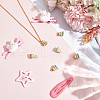 Beebeecraft 6Pcs Real 18K Gold Plated Brass Enamel Pendants KK-BBC0015-31-4