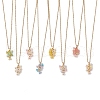 8Pcs 8 Colors Frosted Transparent Acrylic Flower Pendant Necklaces NJEW-JN05231-2