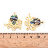 304 Stainless Steel Pave Natural Shell Pendants STAS-N115-23B-G-3