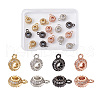 Yilisi 16Pcs 4 Colors Brass Micro Pave Clear Cubic Zirconia Charms FIND-YS0001-03-2