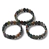 Natural Indian Agate Beaded Stretch Bracelet G-E010-01-02-2