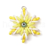 Handmade Polymer Clay and Snowflake Lampwork and Glass Round Pendants PALLOY-MZ00639-2