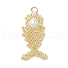 Glass Seed Beaded Fish Pendants PALLOY-MZ00666-04-1