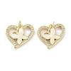 Brass Micro Pave Clear Cubic Zirconia Pendants KK-L213-018G-01-1