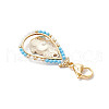Easter Teadrop Glass Seed Beaded & Alloy Enamel Rabbit Pendant Decorations HJEW-MZ00187-01-4