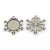 Tibetan Style Zinc Alloy Snowflake Pendant Cabochons Settings X-TIBEP-R334-250AS-RS-1