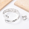 Snake Shape Hammered Iron Cuff Bangle & Ring SJEW-G085-01P-1