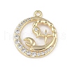 Brass Micro Pave Clear Cubic Zirconia Pendants FIND-B077-02G-03-1
