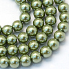 Baking Painted Pearlized Glass Pearl Round Bead Strands X-HY-Q003-10mm-49-1