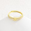 Adjustable Brass Micro Pave Clear Cubic Zirconia Finger Rings for Women FS-WG712C8-24-1