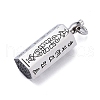 Openable 304 Stainless Steel Urn Ashes Pendants STAS-D097-08P-2