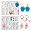 2Pcs 2 Style DIY Geometrical/Irregular Shape Pendants Silicone Molds DIY-TA0004-58-10