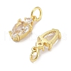 Brass Micro Pave Cubic Zirconia Charms KK-C051-09G-04-2