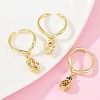 Fruit Theme Brass Micro Pave Cubic Zirconia Open Cuff Rings for Women RJEW-U057-07G-3