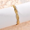 304 Stainless Steel Twist Rope Chain Bracelet for Men Women BJEW-P284-02G-3