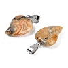 Natural Crazy Agate Heart Pendants G-H073-03P-13-2