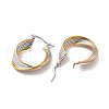 Tricolor 304 Stainless Steel Overlapping Circles Hoop Earrings for Women EJEW-F290-03M-2