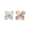 Clover Natural Freshwater Shell Stud Earrings EJEW-JE06387-4