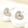 Brass Micro Pave Clear Cubic Zirconia Stud Earrings EJEW-M103-11P-2