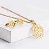 201 Stainless Steel Pendant Necklace & Stud Earring Sets FS-WGB816B-07-1