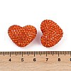 Heart Shaped Polymer Clay Rhinestone Beads CLAY-NH0002-02A-3