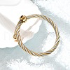 304 Stainless Steel Torque Bangles Bangles for Women BJEW-M042-07GP-3