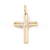 Brass Pave Clear Cubic Zirconia Pendants KK-Q096-07B-G-1