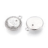 Brass Micro Pave Clear Cubic Zirconia Charms KK-N267-15P-2