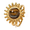 Natural Tiger Eye Finger Rings RJEW-Q822-42G-05-1