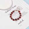 Natural Red Rainbow Jasper Heart Beaded Bracelet BJEW-JB08697-01-2