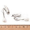 304 Stainless Steel Shell Pearl Stud Earrings for Women EJEW-U051-07P-5