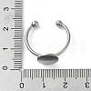 Adjustable 304 Stainless Steel Finger Rings Components STAS-K278-04C-P-4