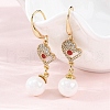 Brass Micro Pave Clear Cubic Zirconia Dangle Earrings EJEW-F362-01G-5