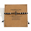 Handmade Beaded Cross Natural Gemstone Men's Bracelets NG9757-5
