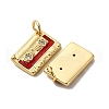 Brass with Cubic Zirconia and Enamel Charms KK-Q098-10G-2