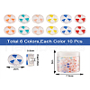 Craftdady 60Pcs 6 Colors Transparent Enamel Acrylic Beads TACR-CD0001-08-17
