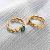 304 Stainless Steel Adjustable Open Cuff Rings RJEW-A071-11G-3