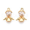 Brass Micro Pave Cubic Zirconia Charms KK-N263-60G-1