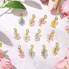 12Pcs Acrylic Flower Pendant Decorations HJEW-JM03087-1