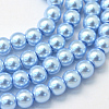 Baking Painted Pearlized Glass Pearl Round Bead Strands X-HY-Q003-4mm-24-1