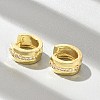 Brass Micro Pave Clear Cubic Zirconia Hoop Earrings EJEW-D311-054G-1